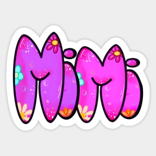 Mimi Top 10 best personalised gifts - Mimi - personalised,personalized custom name with flowers Sticker